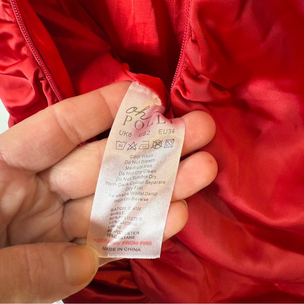 Oh Polly All For You Lace Trim Cowl Neck Satin Red Mini Dress holiday event - Picture 4 of 10